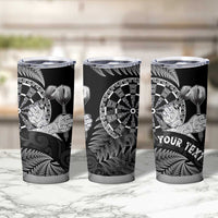 Personalised New Zealand Aotearoa Darts Masters Tumbler Cup Silver Fern and Maori Spirit LT03 - Polynesian Pride