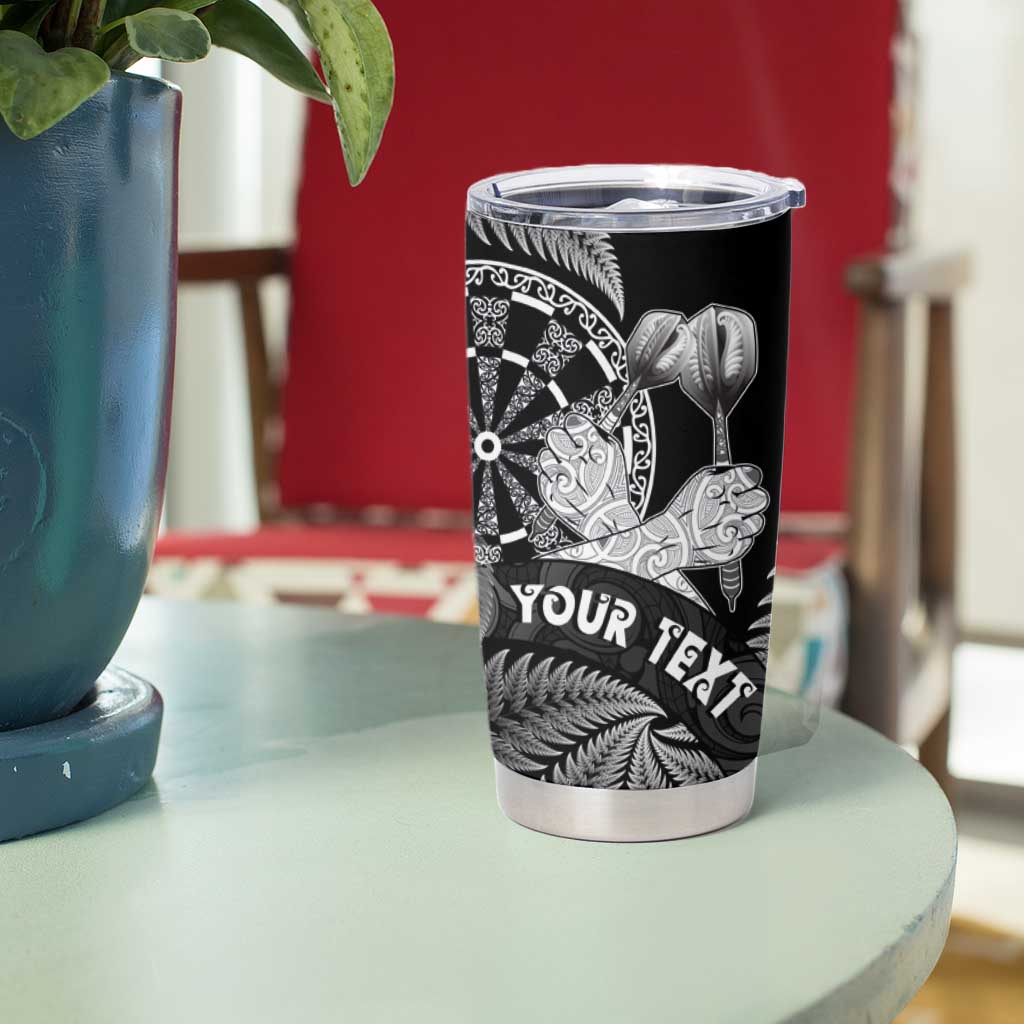 Personalised New Zealand Aotearoa Darts Masters Tumbler Cup Silver Fern and Maori Spirit LT03 - Polynesian Pride