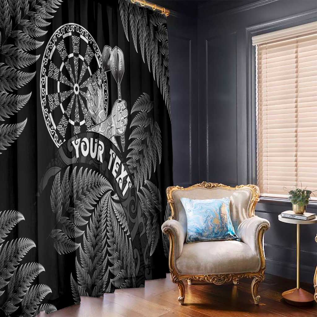 Personalised New Zealand Aotearoa Darts Masters Window Curtain Silver Fern and Maori Spirit - Polynesian Pride