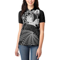 Personalised New Zealand Aotearoa Darts Masters Women Polo Shirt Silver Fern and Maori Spirit LT03 - Polynesian Pride