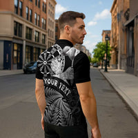 Personalised New Zealand Aotearoa Darts Masters Zipper Polo Shirt Silver Fern and Maori Spirit LT03 - Polynesian Pride