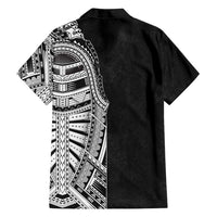 Traditional Polynesian Art Tattoos Family Matching Puletasi and Hawaiian Shirt Black Color - Polynesian Pride