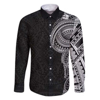 Traditional Polynesian Art Tattoos Family Matching Tank Maxi Dress and Hawaiian Shirt Black Color LT03 Dad's Shirt - Long Sleeve Black - Polynesian Pride