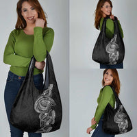 Traditional Polynesian Art Tattoos Grocery Bag Black Color - Polynesian Pride