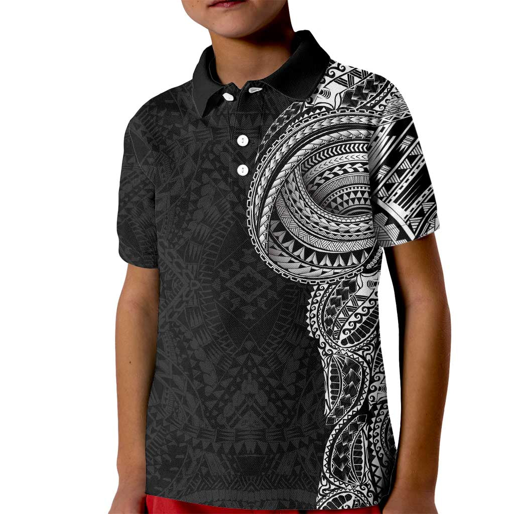 Traditional Polynesian Art Tattoos Kid Polo Shirt Black Color LT03 Kid Black - Polynesian Pride