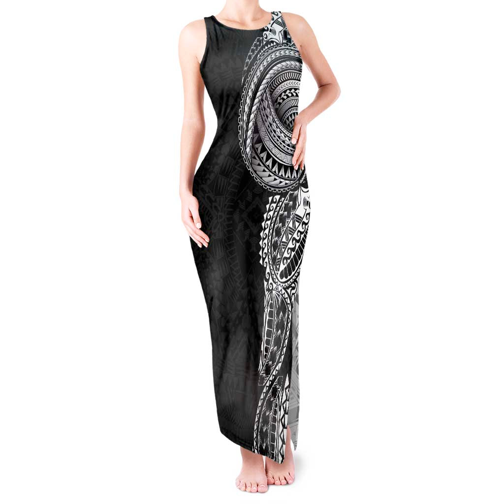 Traditional Polynesian Art Tattoos Tank Maxi Dress Black Color LT03 Women Black - Polynesian Pride