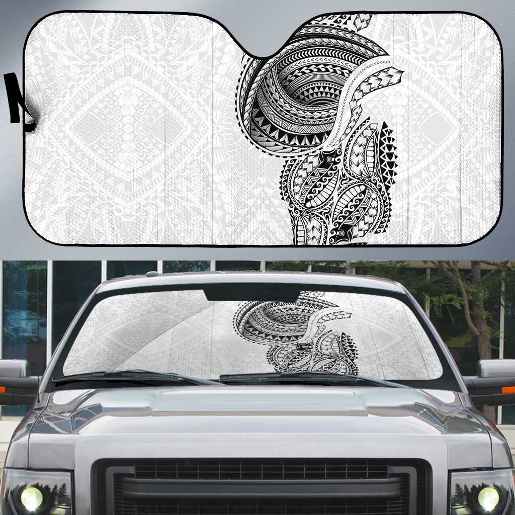 Traditional Polynesian Art Tattoos Auto Sun Shade White Color LT03 White - Polynesian Pride