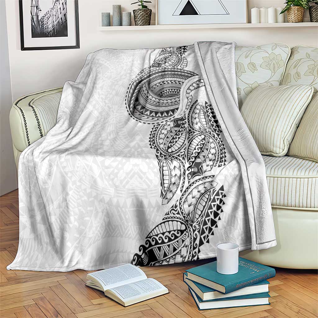 Traditional Polynesian Art Tattoos Blanket White Color LT03 White - Polynesian Pride