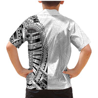 Traditional Polynesian Art Tattoos Family Matching Mermaid Dress and Hawaiian Shirt White Color LT03 - Polynesian Pride