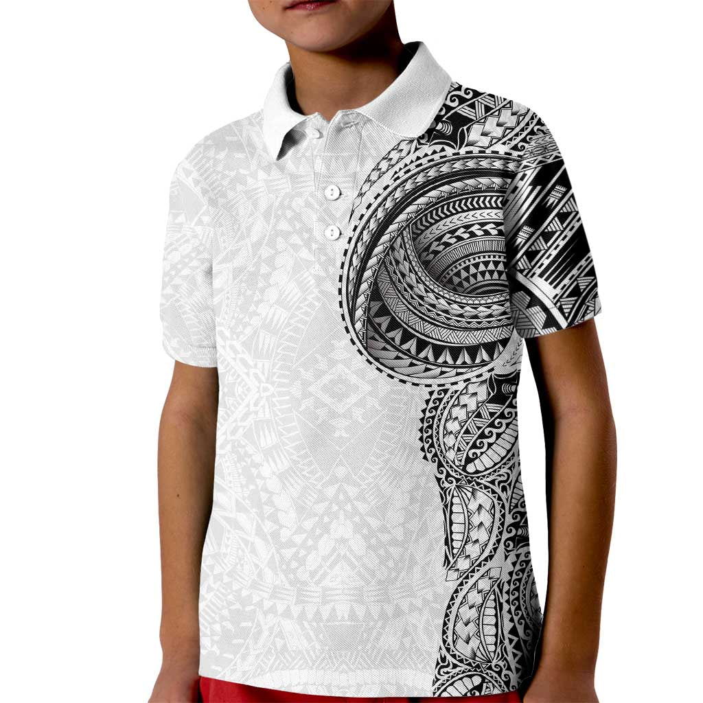 Traditional Polynesian Art Tattoos Kid Polo Shirt White Color LT03 Kid White - Polynesian Pride