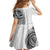 Traditional Polynesian Art Tattoos Kid Short Sleeve Dress White Color - Polynesian Pride
