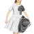 Traditional Polynesian Art Tattoos Kid Short Sleeve Dress White Color - Polynesian Pride