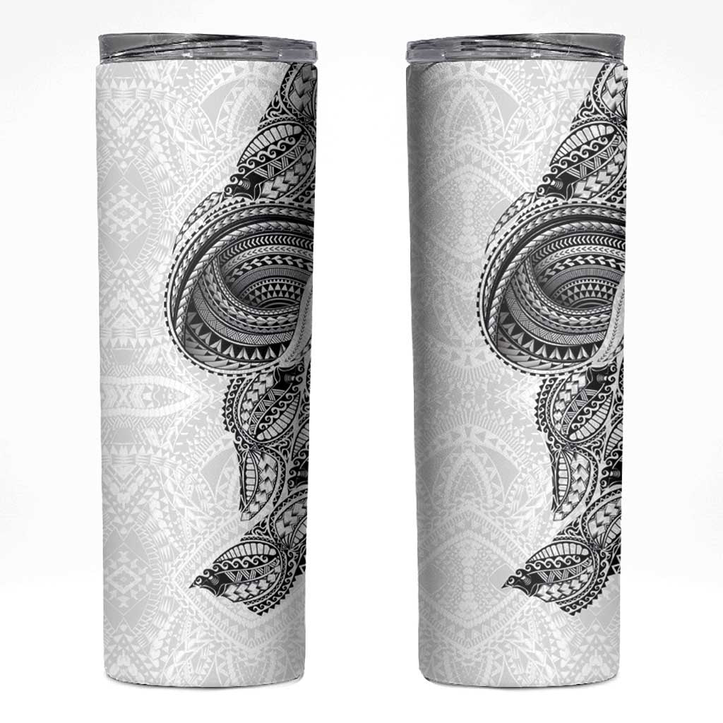 Traditional Polynesian Art Tattoos Skinny Tumbler White Color LT03 White - Polynesian Pride