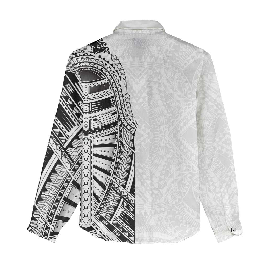 Traditional Polynesian Art Tattoos Women Casual Shirt White Color LT03 - Polynesian Pride