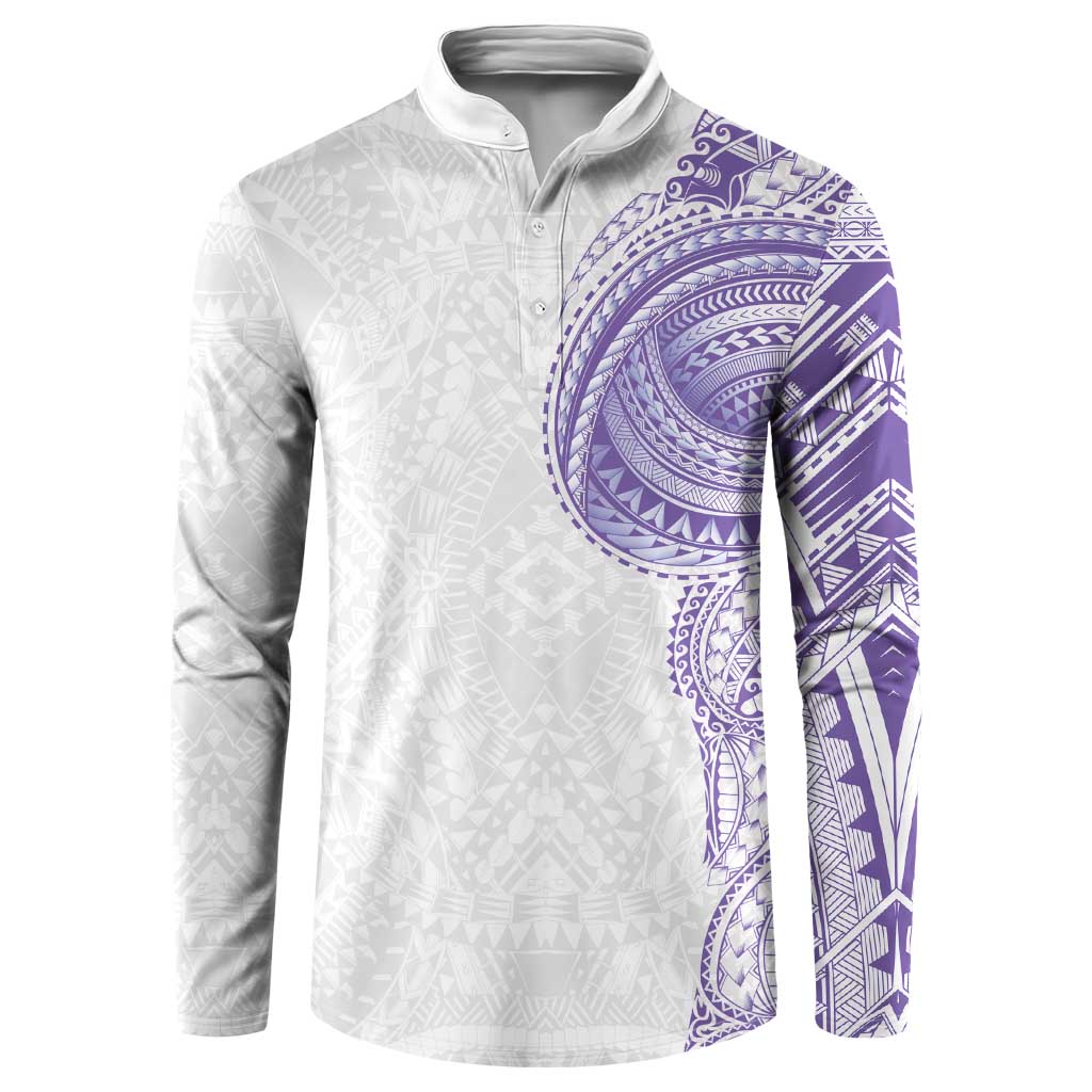 Traditional Polynesian Art Tattoos Button Sweatshirt Purple Color LT03 Purple - Polynesian Pride