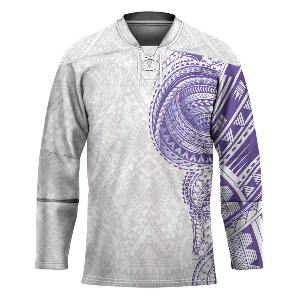 Traditional Polynesian Art Tattoos Hockey Jersey Purple Color - Polynesian Pride