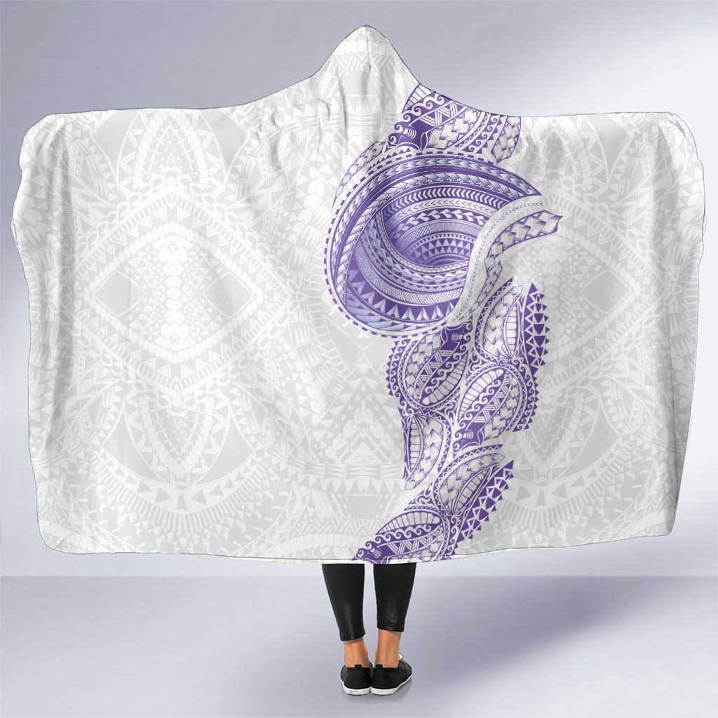 Traditional Polynesian Art Tattoos Hooded Blanket Purple Color LT03 One Size Purple - Polynesian Pride