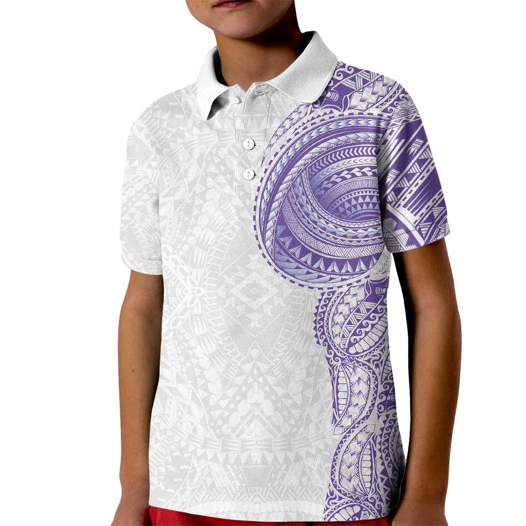 Traditional Polynesian Art Tattoos Kid Polo Shirt Purple Color LT03 Kid Purple - Polynesian Pride
