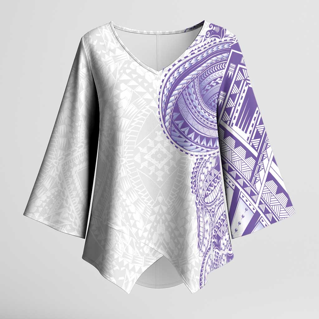 Traditional Polynesian Art Tattoos Kimono Sleeve Blouse Purple Color LT03 Female Purple - Polynesian Pride