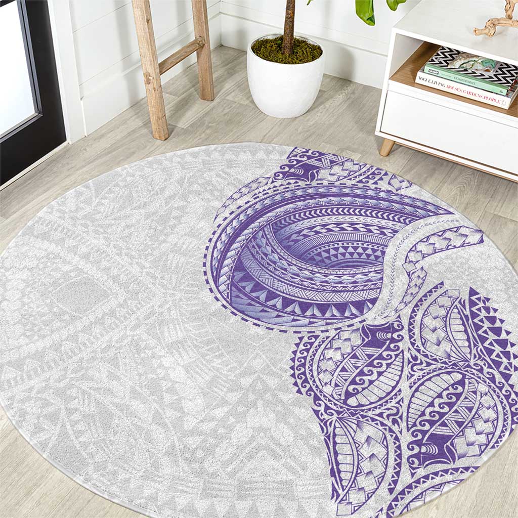 Traditional Polynesian Art Tattoos Round Carpet Purple Color LT03 Purple - Polynesian Pride