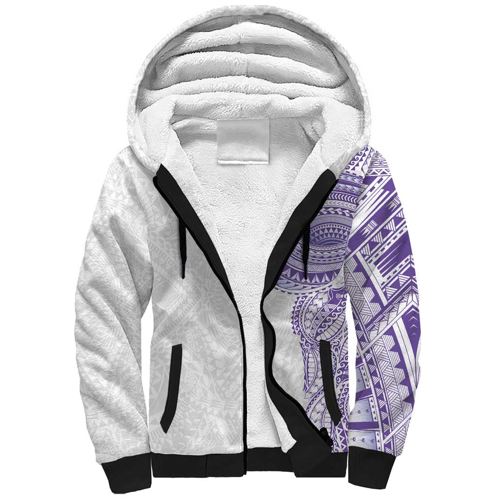 Traditional Polynesian Art Tattoos Sherpa Hoodie Purple Color LT03 Unisex Purple - Polynesian Pride