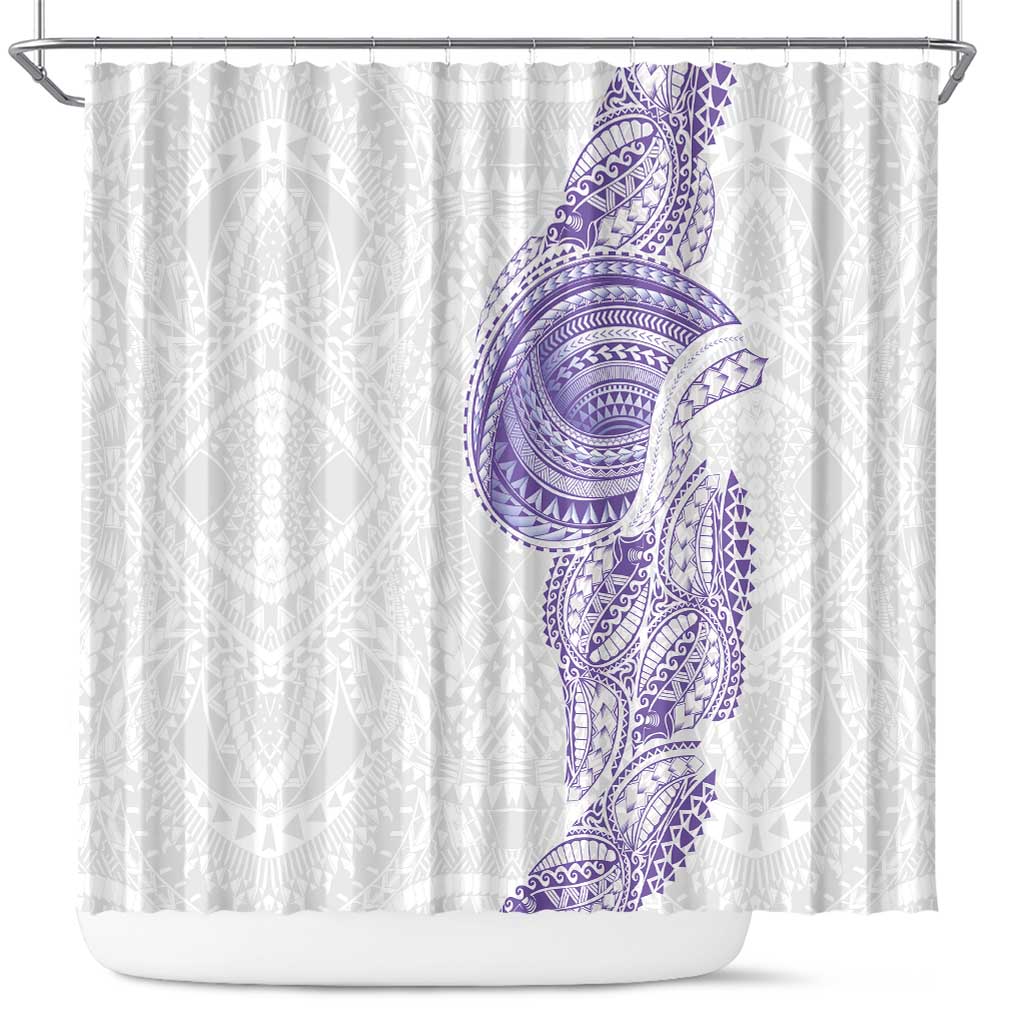 Traditional Polynesian Art Tattoos Shower Curtain Purple Color LT03 Purple - Polynesian Pride