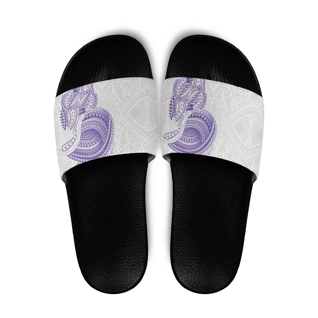 Traditional Polynesian Art Tattoos Slide Sandals Purple Color - Polynesian Pride