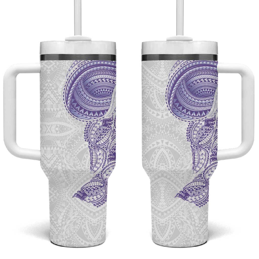 Traditional Polynesian Art Tattoos Tumbler With Handle Purple Color LT03 One Size: 40 oz Purple - Polynesian Pride