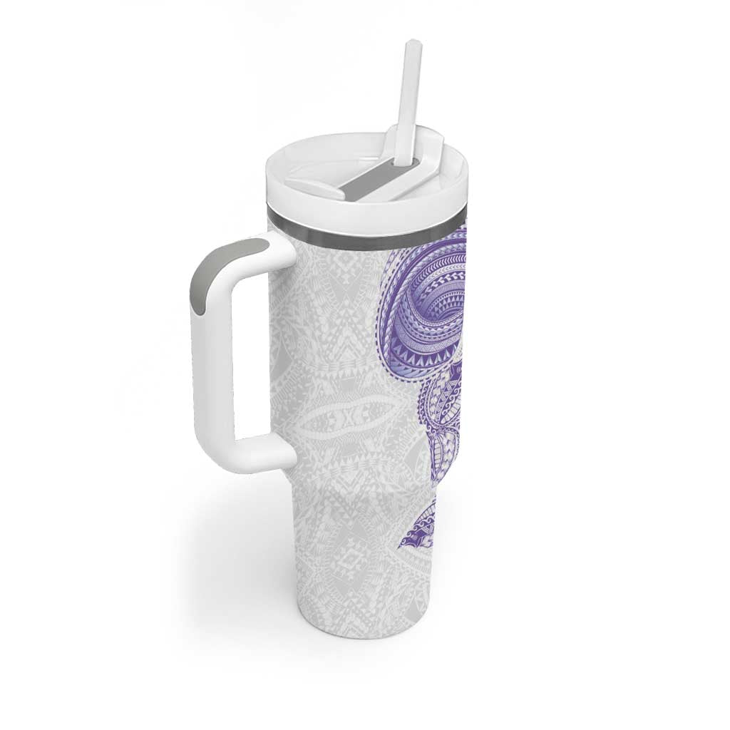 Traditional Polynesian Art Tattoos Tumbler With Handle Purple Color LT03 - Polynesian Pride