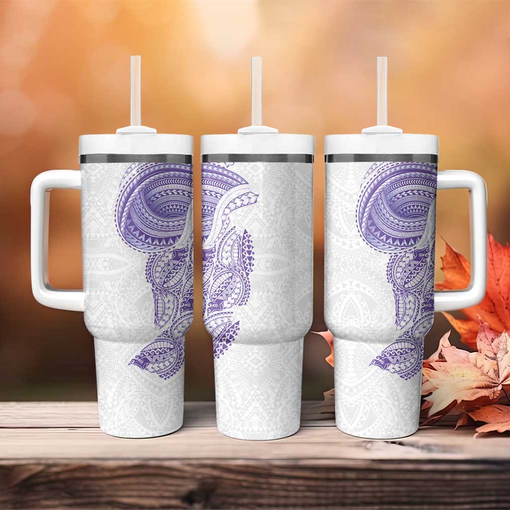 Traditional Polynesian Art Tattoos Tumbler With Handle Purple Color LT03 - Polynesian Pride