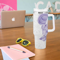 Traditional Polynesian Art Tattoos Tumbler With Handle Purple Color LT03 - Polynesian Pride