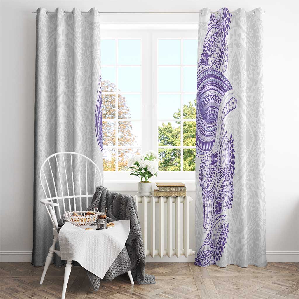 Traditional Polynesian Art Tattoos Window Curtain Purple Color - Polynesian Pride