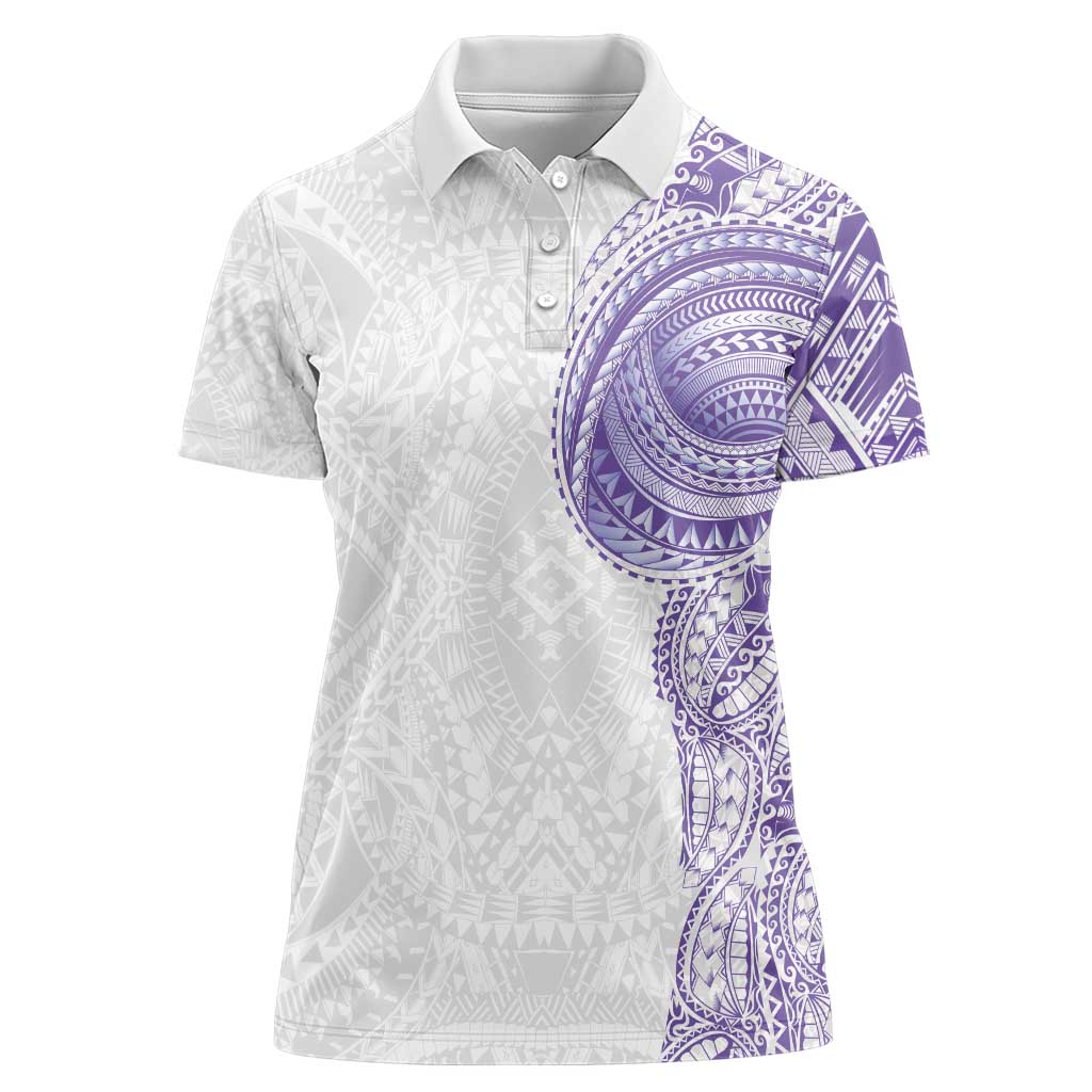 Traditional Polynesian Art Tattoos Women Polo Shirt Purple Color LT03 Female Purple - Polynesian Pride