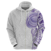 Traditional Polynesian Art Tattoos Zip Hoodie Purple Color - Polynesian Pride