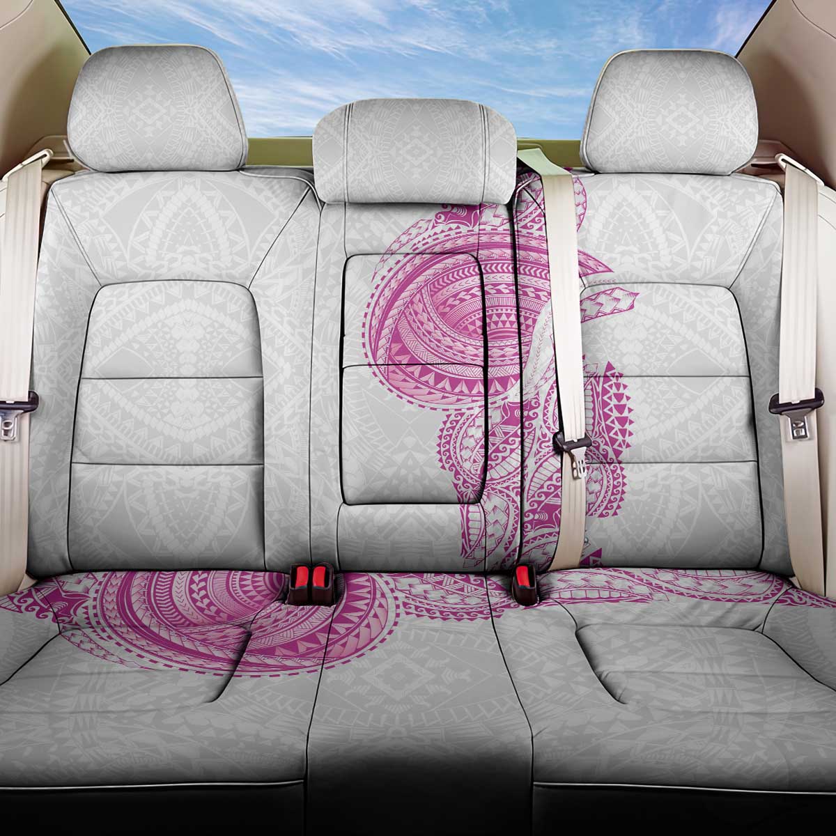 Traditional Polynesian Art Tattoos Back Car Seat Cover Pink Color LT03 One Size Pink - Polynesian Pride