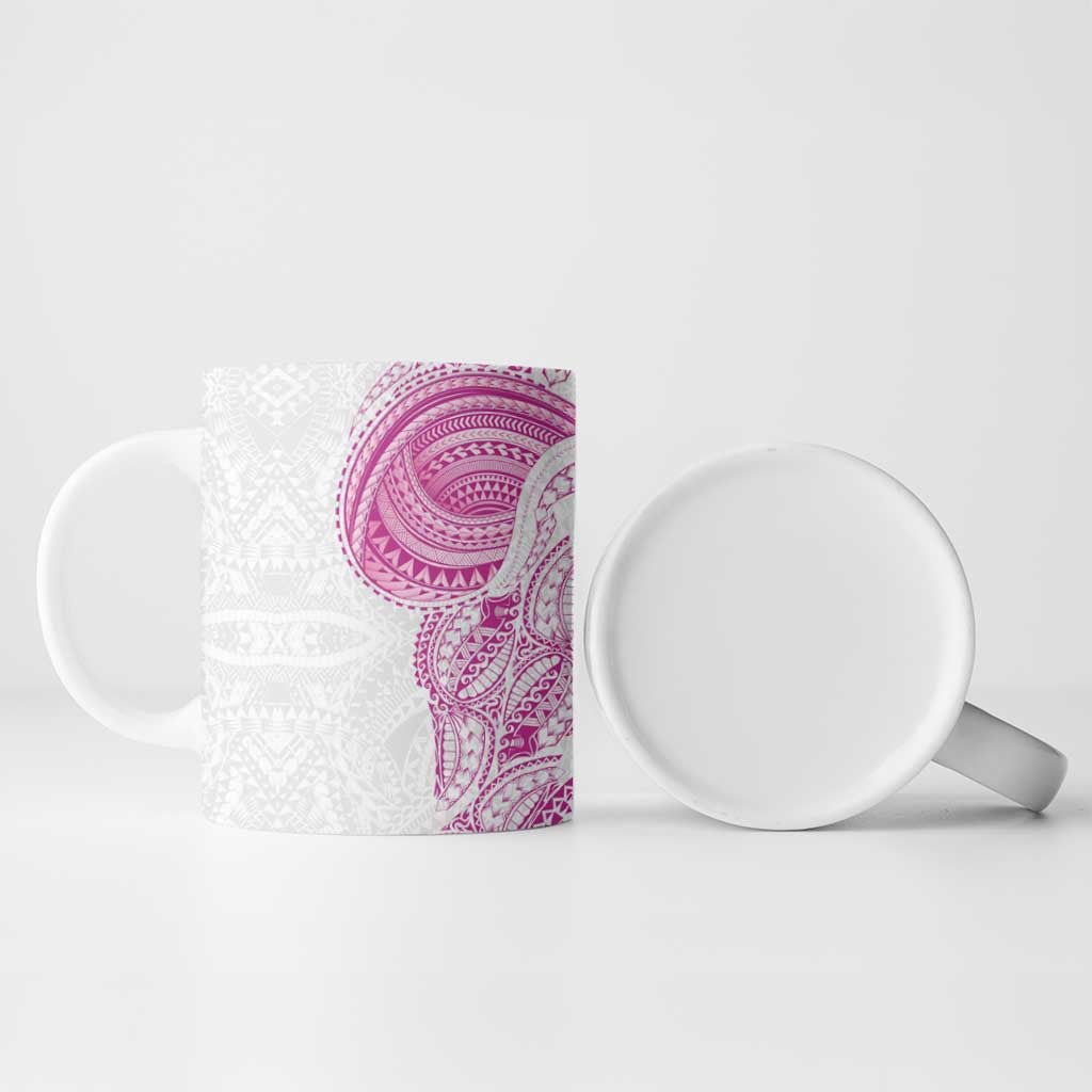 Traditional Polynesian Art Tattoos Ceramic Mug Pink Color - Polynesian Pride