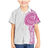Traditional Polynesian Art Tattoos Family Matching Mermaid Dress and Hawaiian Shirt Pink Color LT03 Son's Shirt Pink - Polynesian Pride