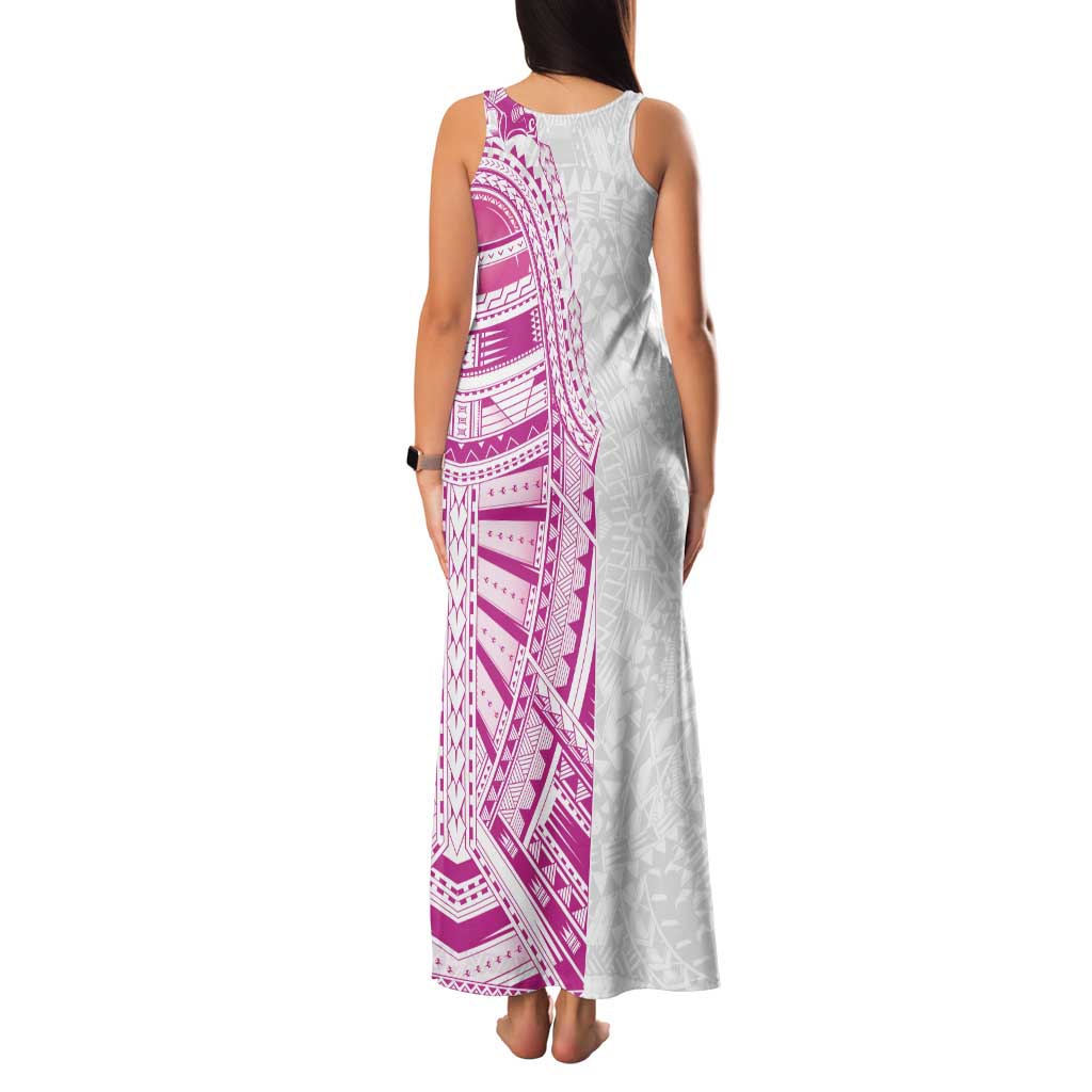 Traditional Polynesian Art Tattoos Family Matching Tank Maxi Dress and Hawaiian Shirt Pink Color LT03 - Polynesian Pride