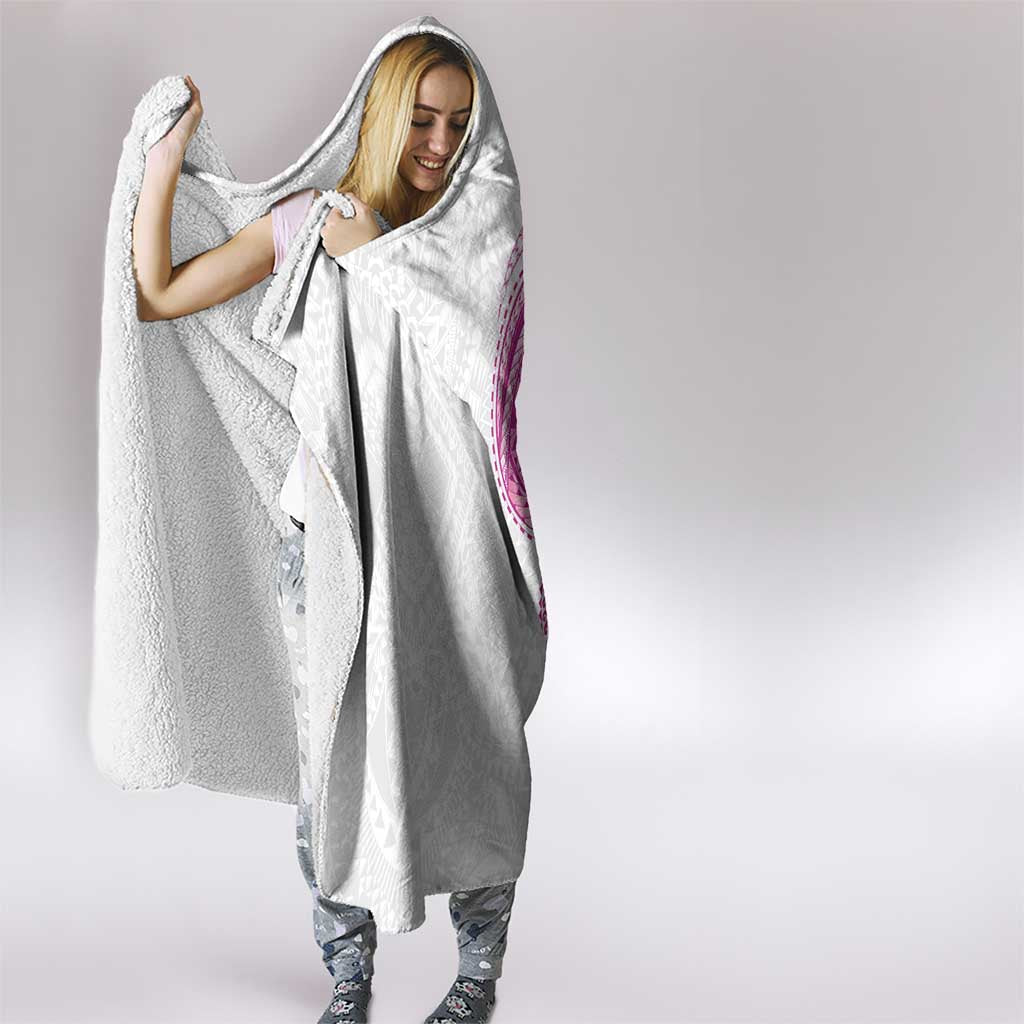 Traditional Polynesian Art Tattoos Hooded Blanket Pink Color - Polynesian Pride
