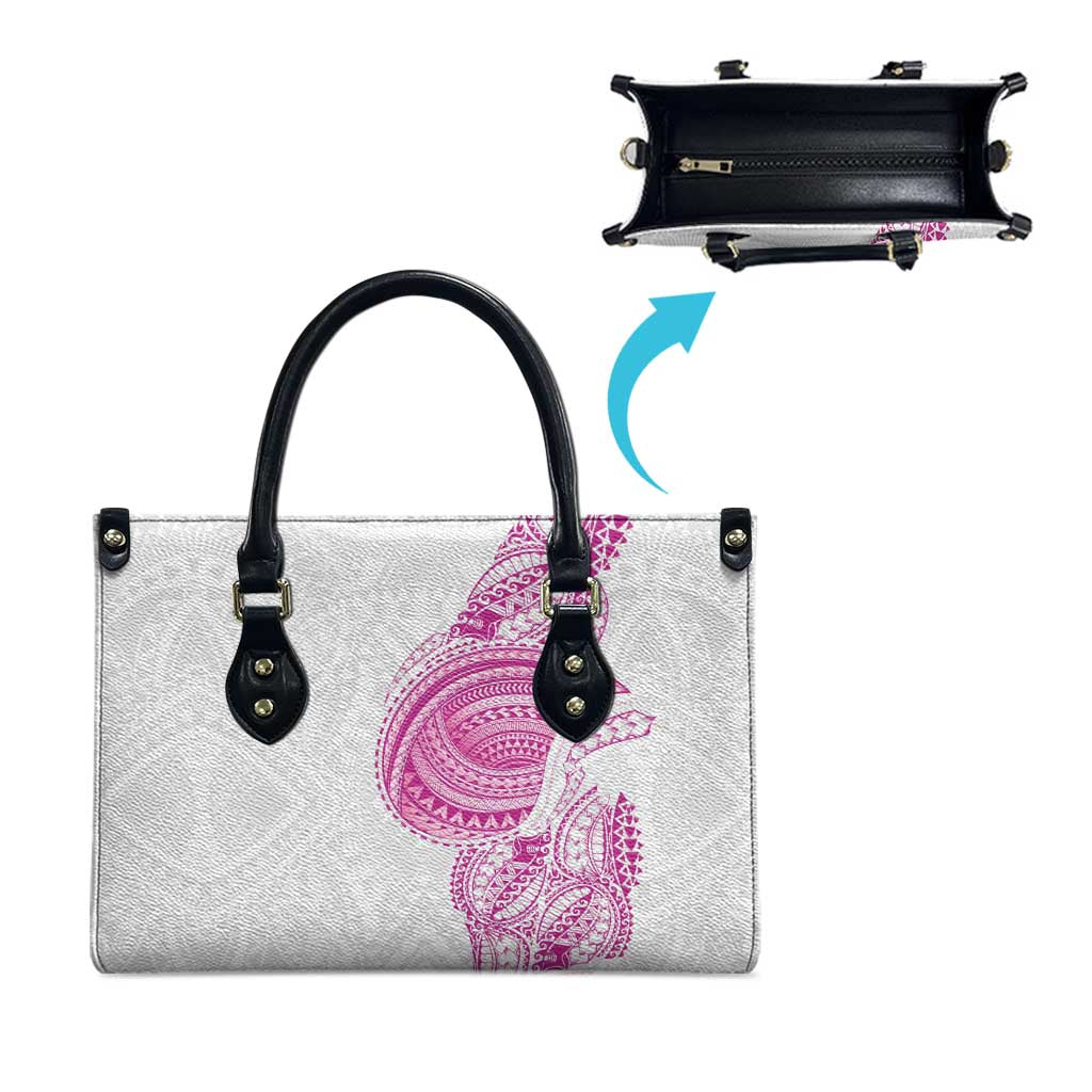 Traditional Polynesian Art Tattoos Leather Bag Pink Color - Polynesian Pride