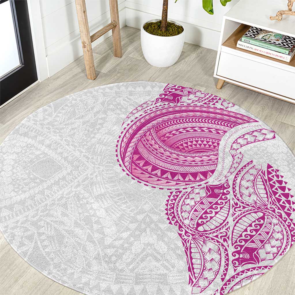 Traditional Polynesian Art Tattoos Round Carpet Pink Color LT03 Pink - Polynesian Pride
