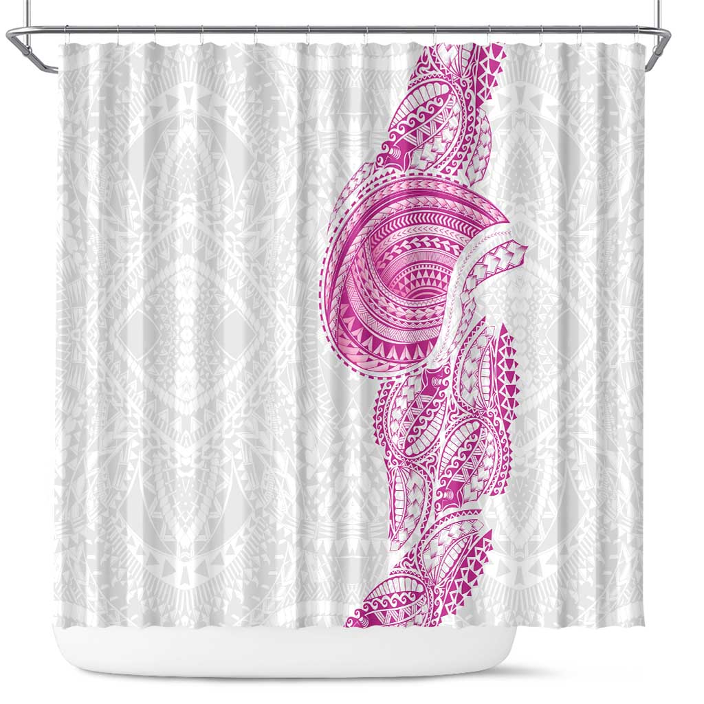 Traditional Polynesian Art Tattoos Shower Curtain Pink Color LT03 Pink - Polynesian Pride