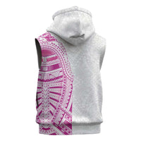 Traditional Polynesian Art Tattoos Sleeveless Zip Hoodie Pink Color LT03 - Polynesian Pride