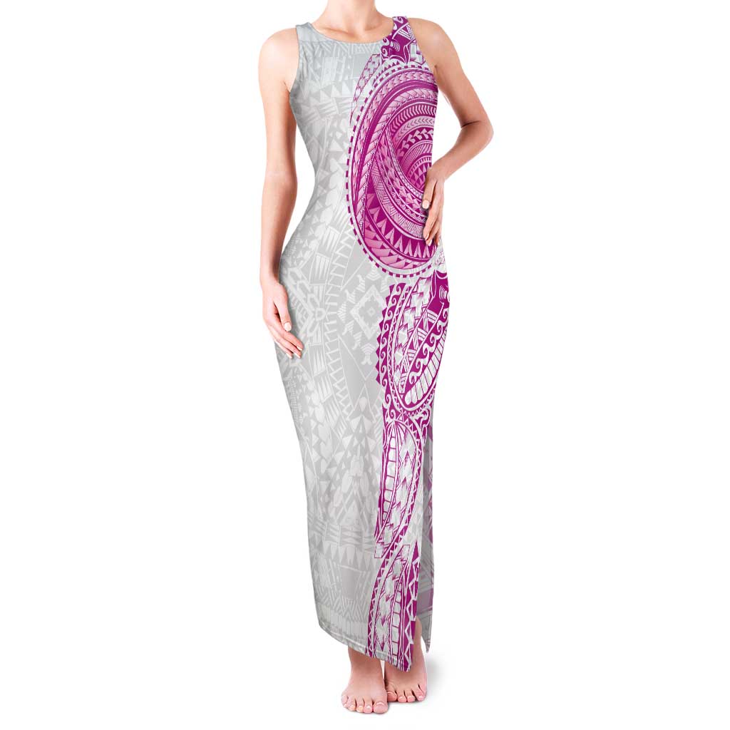 Traditional Polynesian Art Tattoos Tank Maxi Dress Pink Color LT03 Women Pink - Polynesian Pride