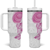 Traditional Polynesian Art Tattoos Tumbler With Handle Pink Color LT03 One Size: 40 oz Pink - Polynesian Pride