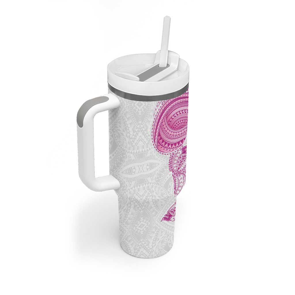 Traditional Polynesian Art Tattoos Tumbler With Handle Pink Color LT03 - Polynesian Pride