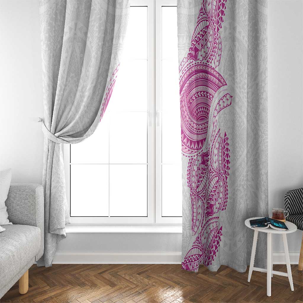 Traditional Polynesian Art Tattoos Window Curtain Pink Color - Polynesian Pride