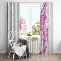 Traditional Polynesian Art Tattoos Window Curtain Pink Color - Polynesian Pride