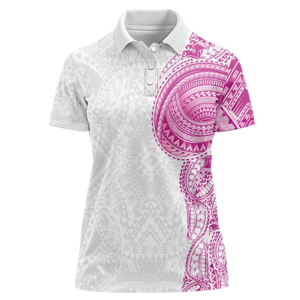 Traditional Polynesian Art Tattoos Women Polo Shirt Pink Color LT03 Female Pink - Polynesian Pride