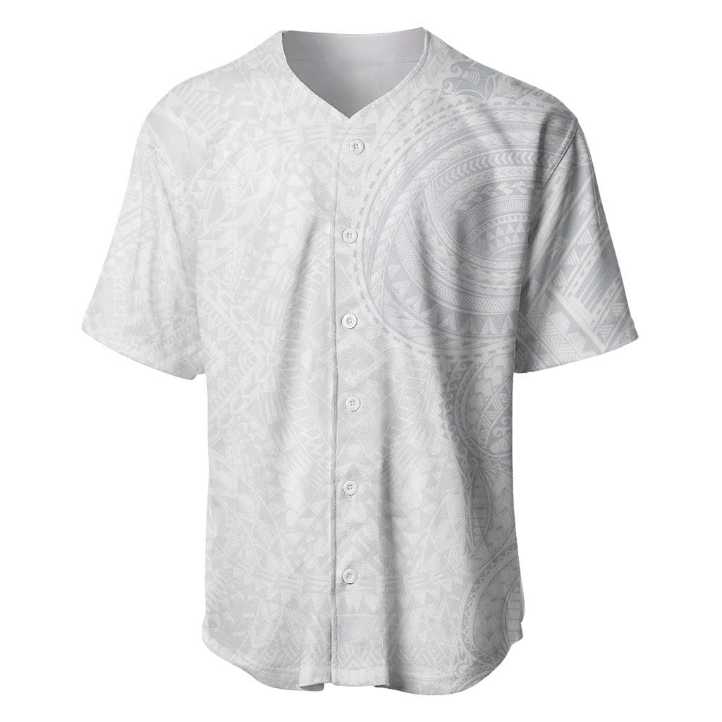 Lotu Tamaiti Baseball Jersey Traditional Samoan Art Tattoos LT03 White - Polynesian Pride